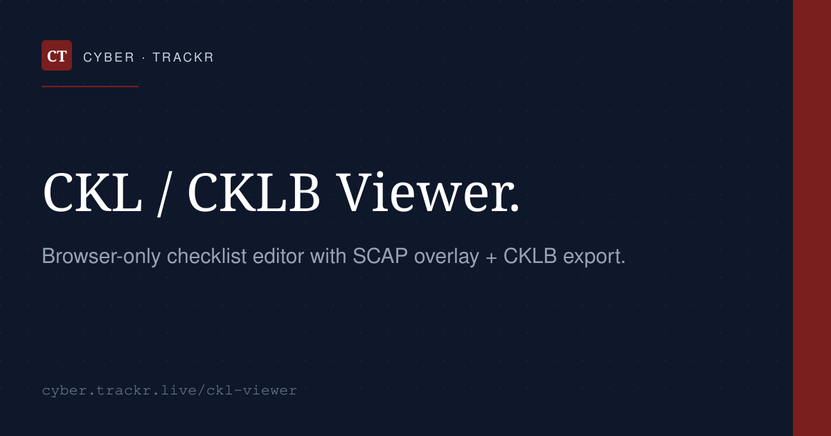 Viewer Drop CKL Viewer — Cyber Trackr