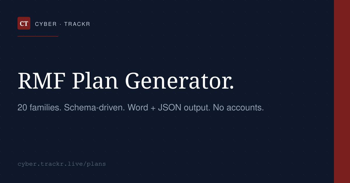 Plans — Cyber Trackr